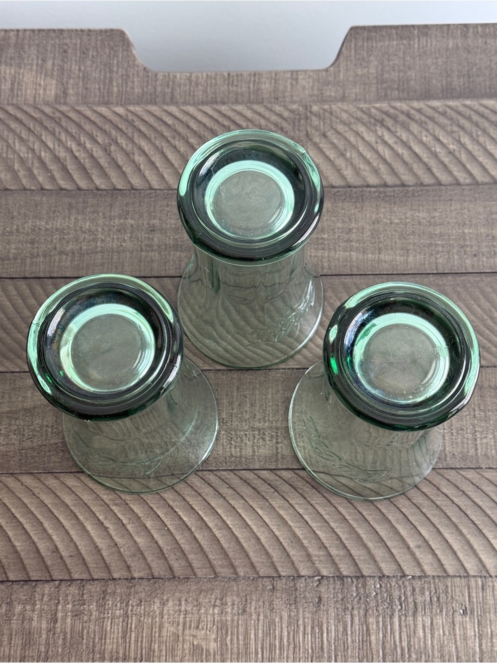 Vintage Coca Cola Coke Glasses Green Flared Tumbler Heavy 16 Oz Set of 3 - Picture 4 of 6